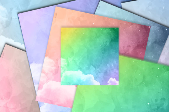 Beautiful Watercolor Clouds Gradients for Backgrounds