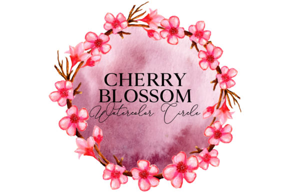 Cherry Blossom Watercolor Circle: Essential Web Elements
