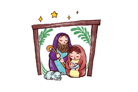 Nativity Scene Watercolor: A Religious Design Asset