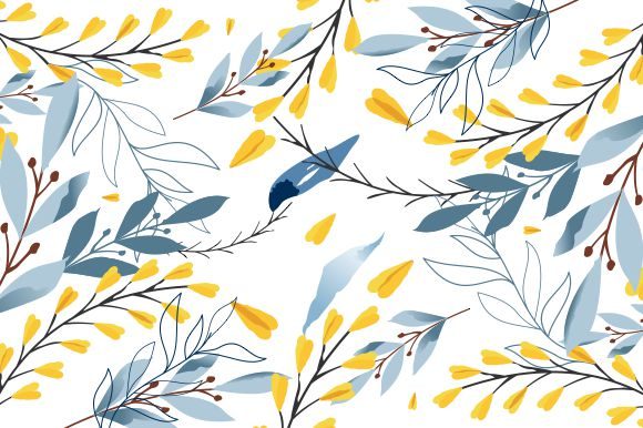 Nature Flowers and Leaves Watercolor for Logos