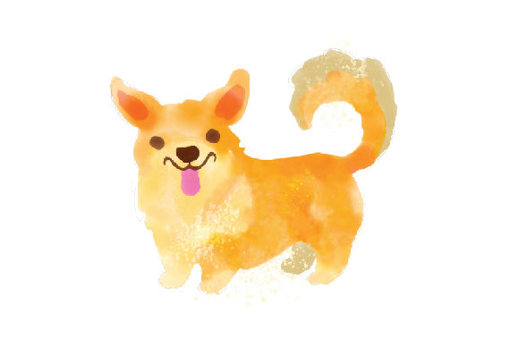 Speckled Watercolor Corgi: Dogs for Bloggers