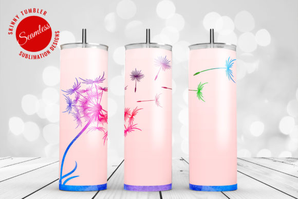 Tumbler Sublimation Watercolor Dandelion for Crafts