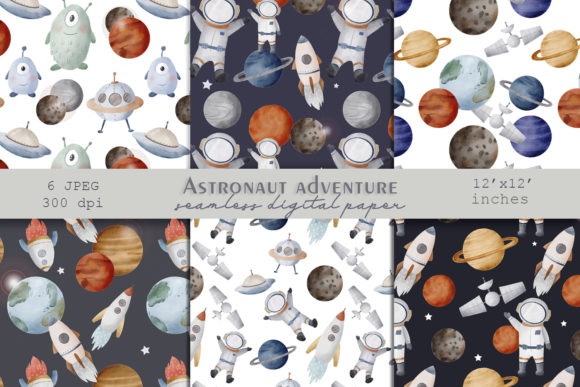 Watercolor Astronaut Seamless Pattern Review