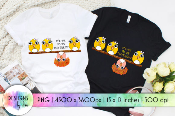 Watercolor Birds Be Different Print for T-Shirt Designs