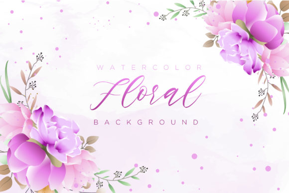 Watercolor Floral Background with Flower for Backgrounds
