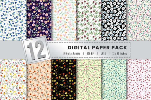 Watercolor Floral Digital Paper Bundle: Patterns for Blogs