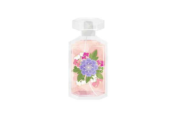 Watercolor Flowers in Perfume Bottles by Designs Amp Review