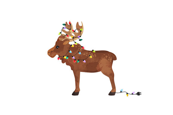 Watercolor Moose & Animals for Holiday Branding