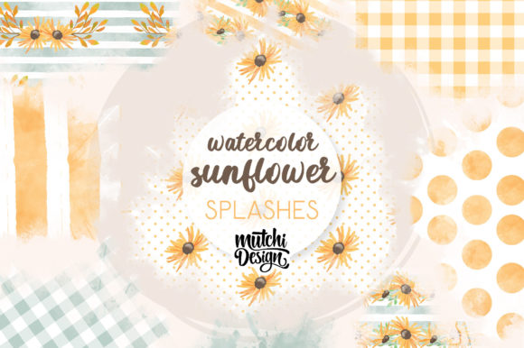 Watercolor Sunflower Splashes: Perfect Patterns for Crafts