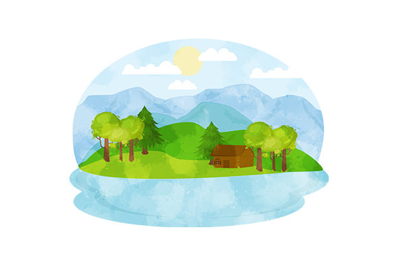 Watercolor Woodland Cabin Review: Designs Amp Asset