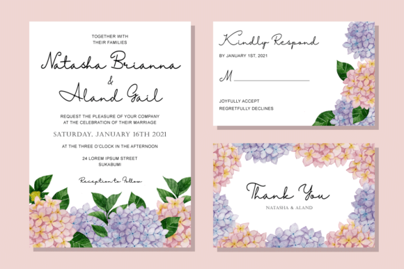 Wedding Invitation Watercolor SVG Vol.19: Print Templates Review