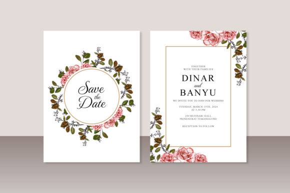 Wedding Invitation with Roses Watercolor Print Templates Review